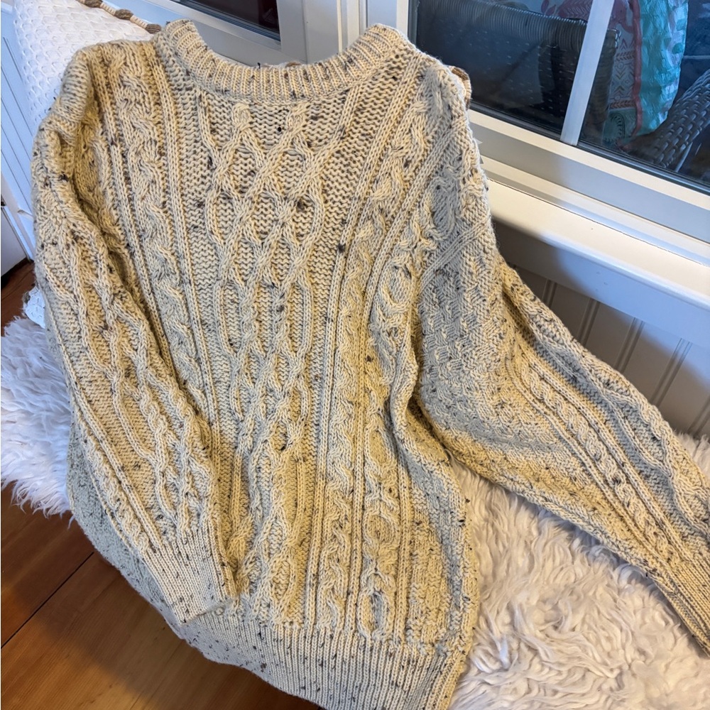 Vintage Fisherman’s Sweater 100% wool cable knit,made in Ireland oversized m - Picture 7 of 10